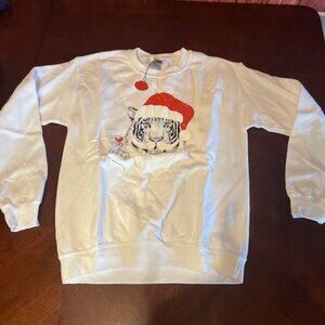 Tiger santa Holiday‎ Graphic Sweatshirt cozy winter fashion festive sweater